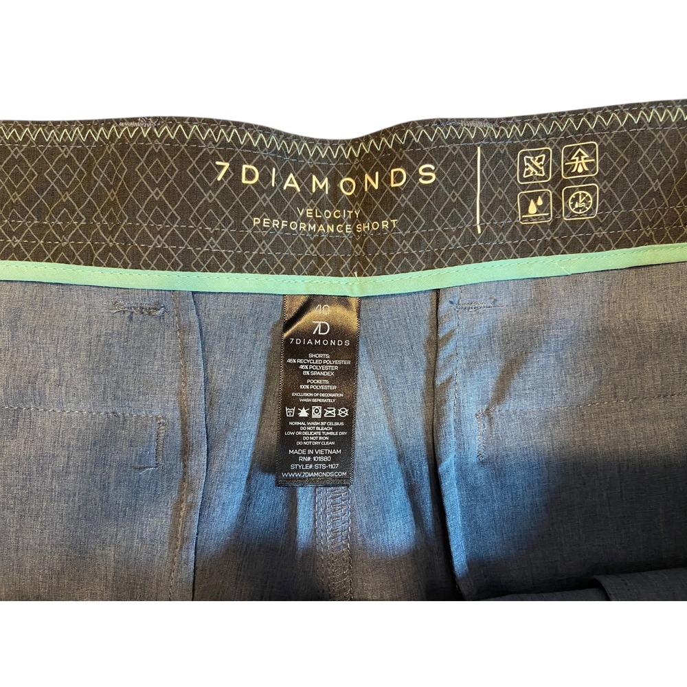 7Diamonds Velocity Performance Shorts Men's Size 42 Bluish Gray‎ New - Picture 5 of 6